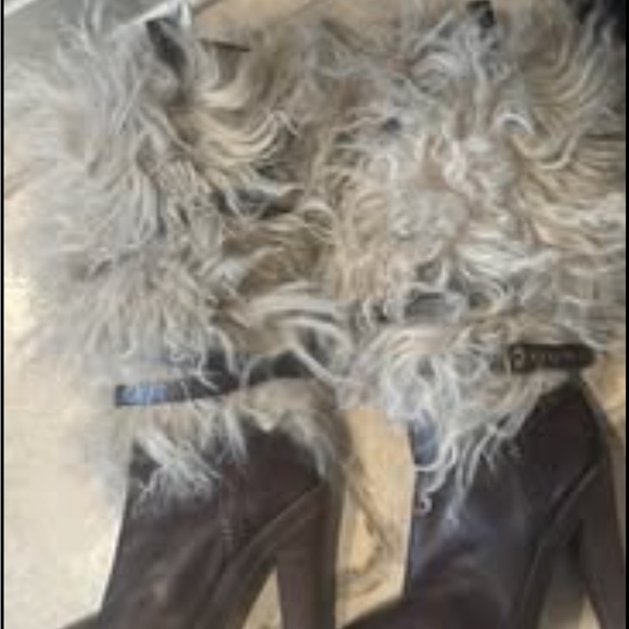 Cole Haan Brown and Cream Fur Boots - Picture 2 of 4